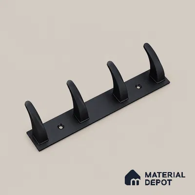 Ottr Zinc Aluminium Hook HA 00389 M Black Finish - 4 Hook | 2 Years Warranty