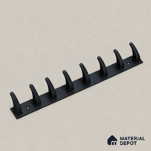 Ottr Zinc Aluminium Hook HA 00389 O Black Finish - 8 Hook | 2 Years Warranty