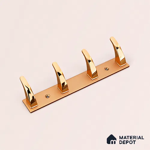 Ottr Zinc Aluminium Hook HA 00389 Rose Gold Dual Tone Finish - 4 Hook | 2 Years Warranty