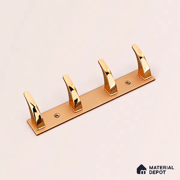 Ottr Zinc Aluminium Hook HA 00389 Rose Gold Dual Tone Finish - 4 Hook | 2 Years Warranty