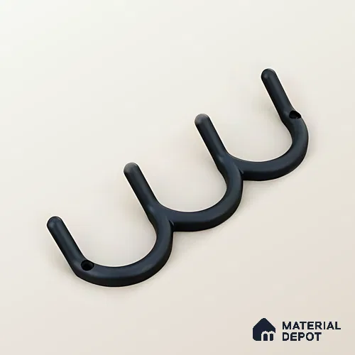 Ottr Zinc Hook HA 00390 C Black Finish - 4 Hook | 2 Years Warranty