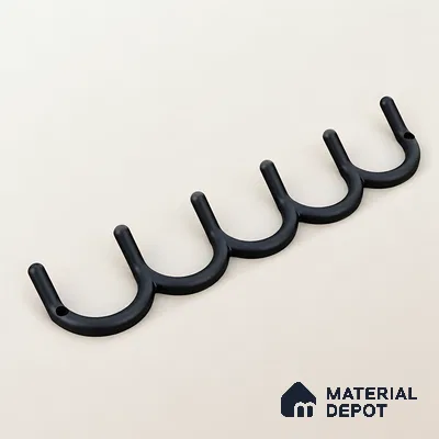 Ottr Zinc Hook HA 00390 D Black Finish - 6 Hook | 2 Years Warranty