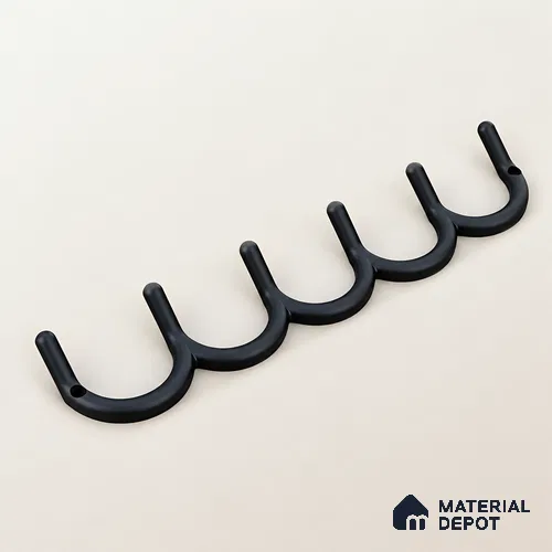 Ottr Zinc Hook HA 00390 D Black Finish - 6 Hook | 2 Years Warranty
