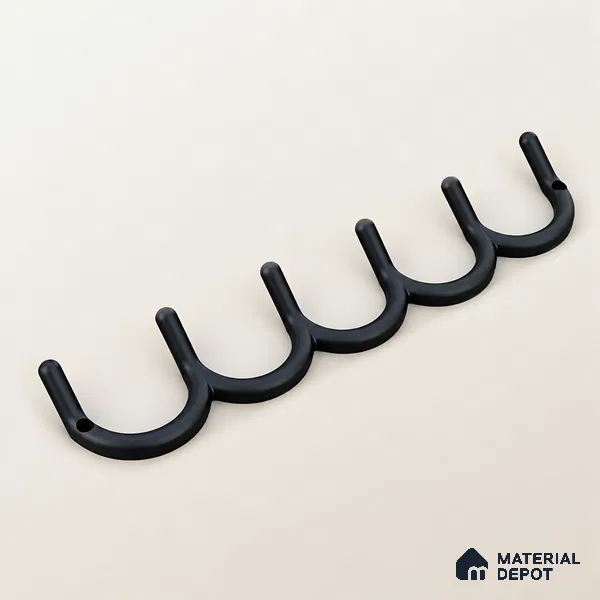 Ottr Zinc Hook HA 00390 D Black Finish - 6 Hook | 2 Years Warranty
