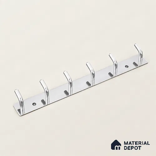 Ottr Stainless Steel Hook HA 00391 B Glossy Finish - 6 Hook | 2 Years Warranty
