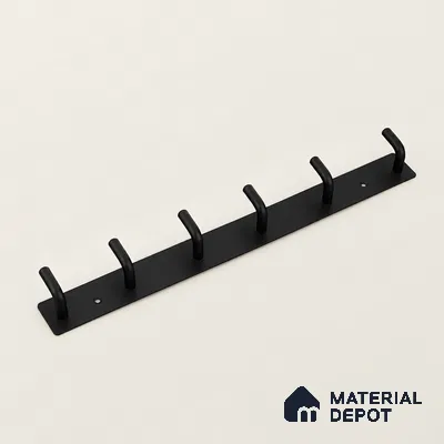 Ottr Stainless Steel Hook HA 00391 E Black Finish - 6 Hook | 2 Years Warranty