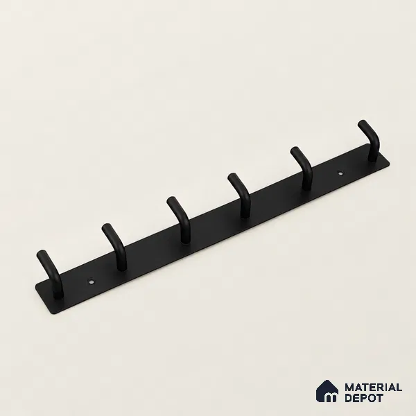 Ottr Stainless Steel Hook HA 00391 E Black Finish - 6 Hook | 2 Years Warranty