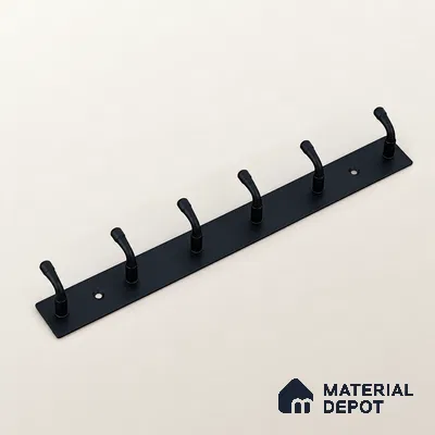 Ottr Stainless Steel Hook HA 00392 E Black Finish - 6 Hook | 2 Years Warranty