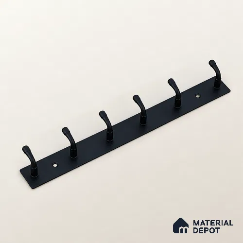 Ottr Stainless Steel Hook HA 00392 E Black Finish - 6 Hook | 2 Years Warranty