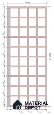 HR 00378 Soft Beige Checkered 7.5 ft x 3 ft CNC Made HDHMR - 12 mm