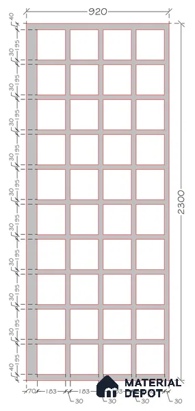 HR 00378 Soft Beige Checkered 7.5 ft x 3 ft CNC Made HDHMR - 12 mm