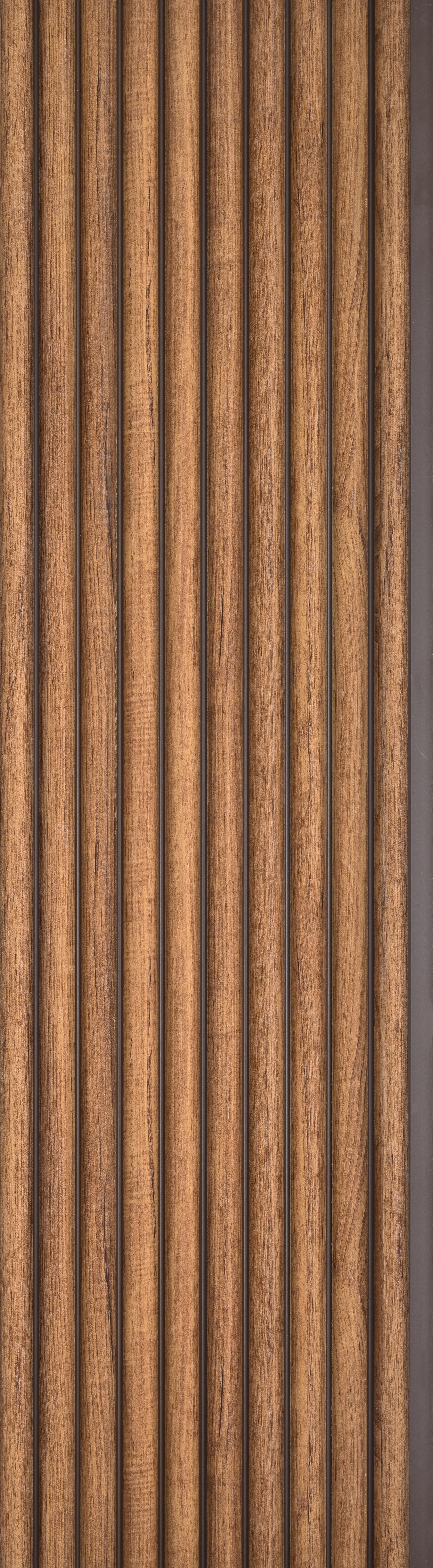 PN 07497 Wood Look Louver 8 ft x 0.5 ft Texture Finish  - 10 mm | Suitable for Feature Wall, TV Unit & Living Room