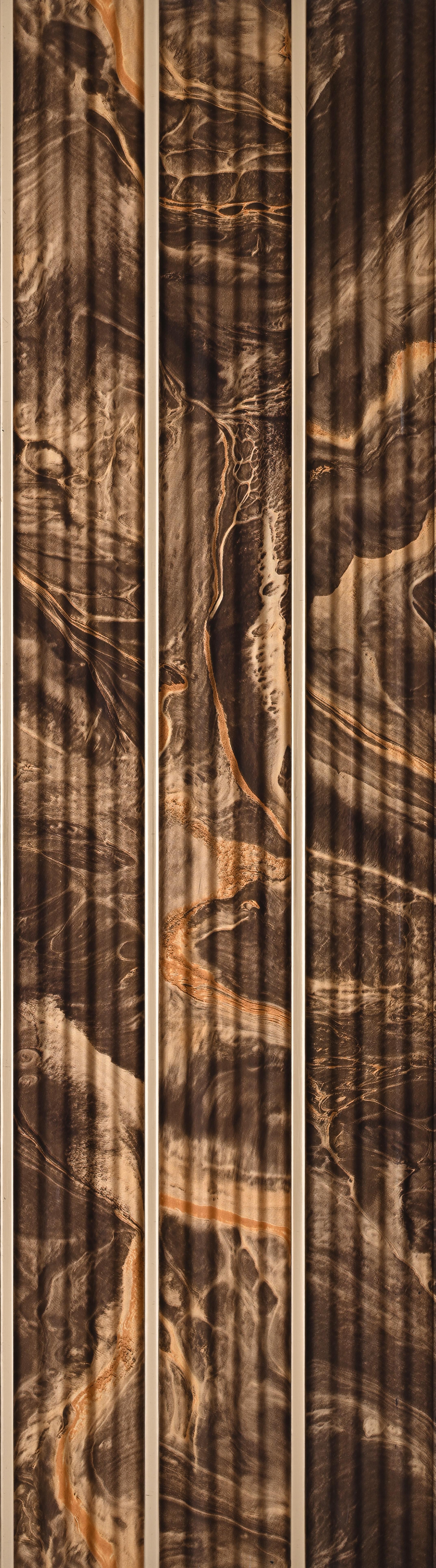 PN 07501 Marble Look Louver 8 ft x 0.5 ft Texture Finish  - 10 mm | Suitable for Feature Wall, TV Unit & Living Room
