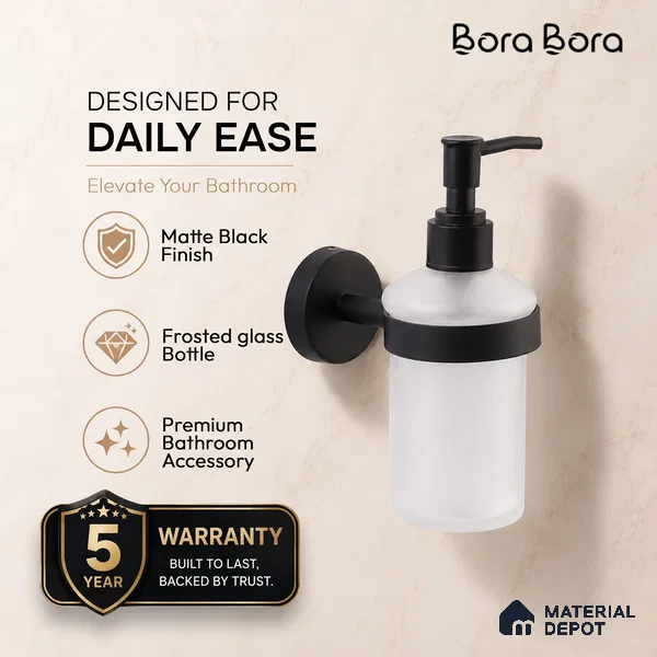 Liquid Soap Dispenser 9308-LSD Toucan Black Matt Finish SS 304 | 5 Years Warranty