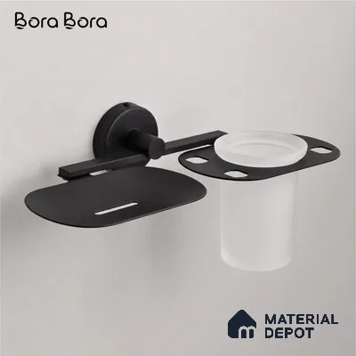 Soap Dish with Tumbler Holder 9507-TH Toucan Black Matt Finish SS 304 | 5 Years Warranty