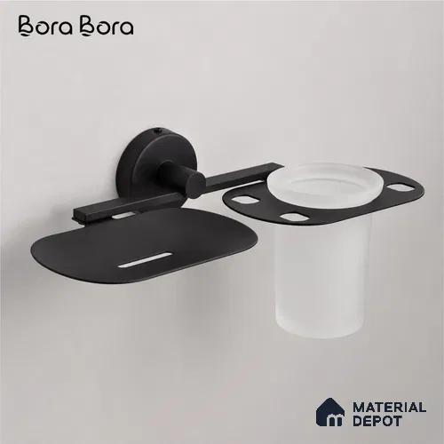 Soap Dish with Tumbler Holder 9507-TH Toucan Black Matt Finish SS 304 | 5 Years Warranty