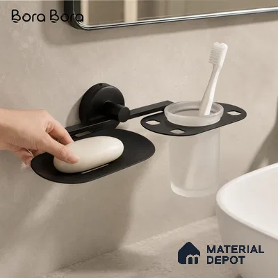 Soap Dish with Tumbler Holder 9507-TH Toucan Black Matt Finish SS 304 | 5 Years Warranty