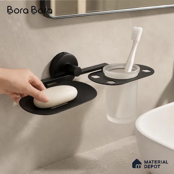 Soap Dish with Tumbler Holder 9507-TH Toucan Black Matt Finish SS 304 | 5 Years Warranty
