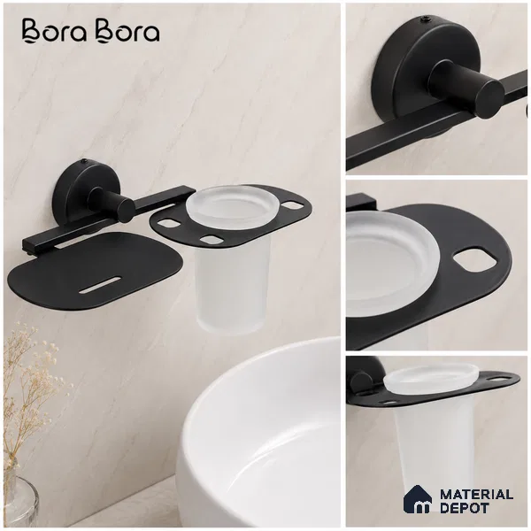 Soap Dish with Tumbler Holder 9507-TH Toucan Black Matt Finish SS 304 | 5 Years Warranty