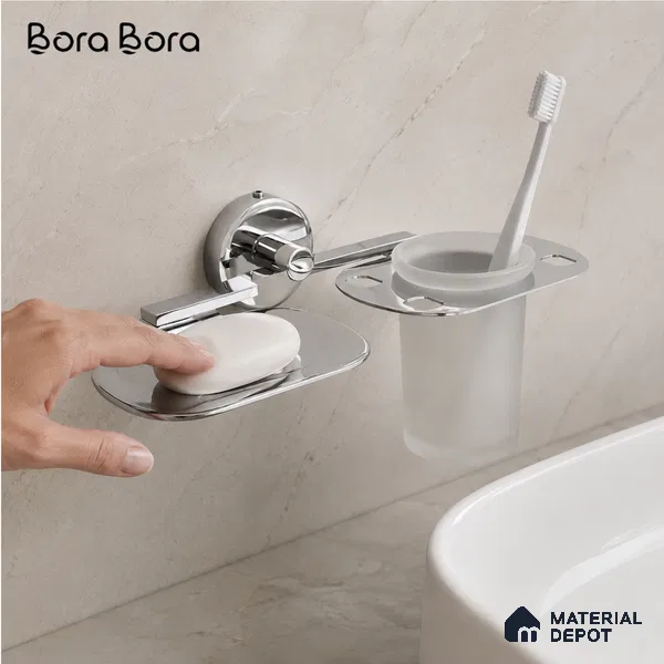 Soap Dish with Tumbler Holder 9507-TH Toucan Chrome Finish SS 304 | 5 Years Warranty