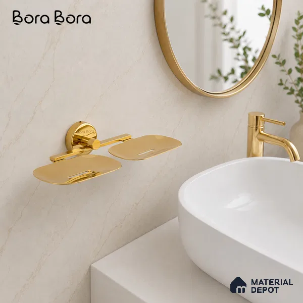 Double Soap Dish 9205-DSD Toucan Gold Finish SS 304 | 5 Years Warranty