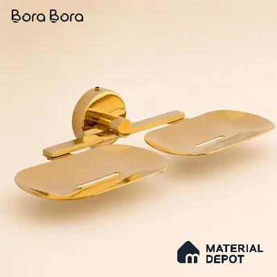 Double Soap Dish 9205-DSD Toucan Gold Finish SS 304 | 5 Years Warranty