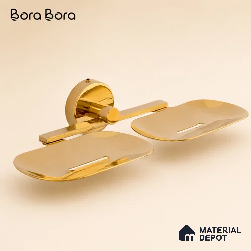 Double Soap Dish 9205-DSD Toucan Gold Finish SS 304 | 5 Years Warranty