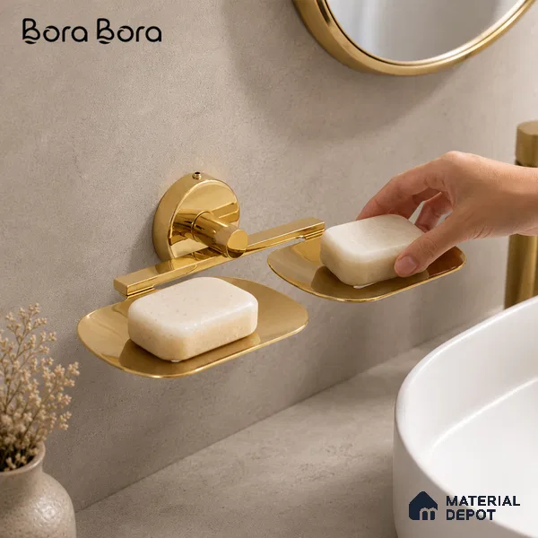 Double Soap Dish 9205-DSD Toucan Gold Finish SS 304 | 5 Years Warranty