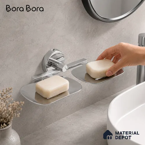 Double Soap Dish 9205-DSD Toucan Chrome Finish SS 304 | 5 Years Warranty