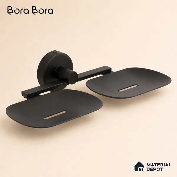Double Soap Dish 9205-DSD Toucan Black Matt Finish SS 304 | 5 Years Warranty