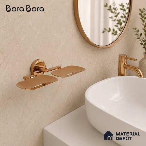 Double Soap Dish 9205-DSD Toucan Rose Gold Finish SS 304 | 5 Years Warranty