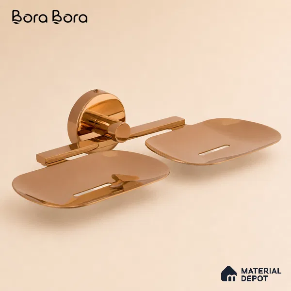 Double Soap Dish 9205-DSD Toucan Rose Gold Finish SS 304 | 5 Years Warranty