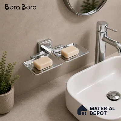 Double Soap Dish 9105-DSD Robiee Chrome Finish SS 304 | 5 Years Warranty