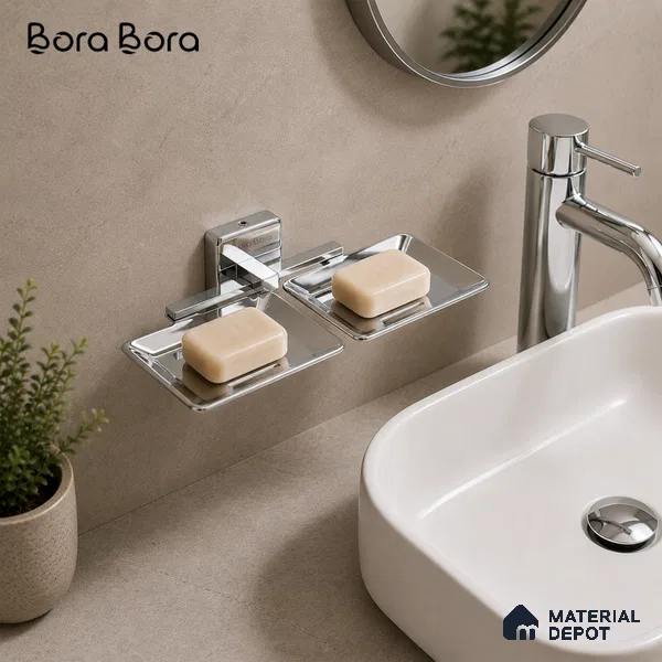 Double Soap Dish 9105-DSD Robiee Chrome Finish SS 304 | 5 Years Warranty
