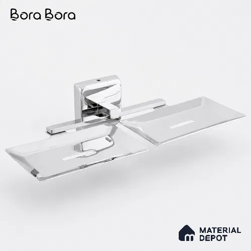 Double Soap Dish 9105-DSD Robiee Chrome Finish SS 304 | 5 Years Warranty