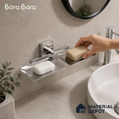 Double Soap Dish 9105-DSD Robiee Chrome Finish SS 304 | 5 Years Warranty