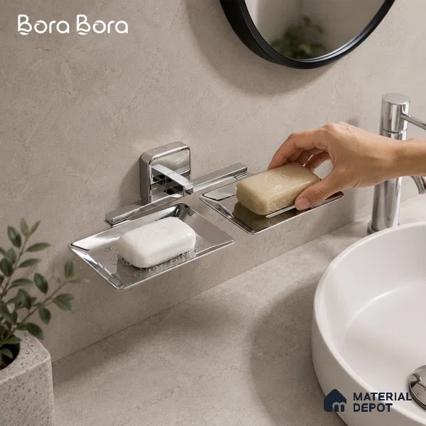 Double Soap Dish 9105-DSD Robiee Chrome Finish SS 304 | 5 Years Warranty