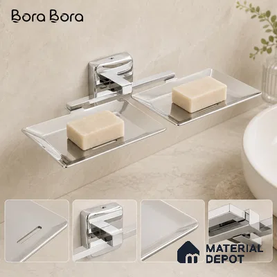 Double Soap Dish 9105-DSD Robiee Chrome Finish SS 304 | 5 Years Warranty