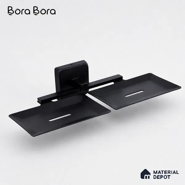 Double Soap Dish 9105-DSD Robiee Black Matt Finish SS 304 | 5 Years Warranty
