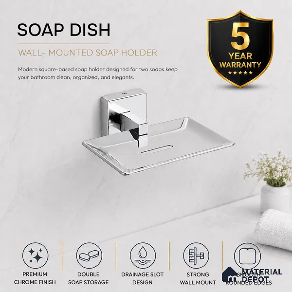 Soap Dish 9104-SD Robiee Chrome Finish SS 304 | 5 Years Warranty