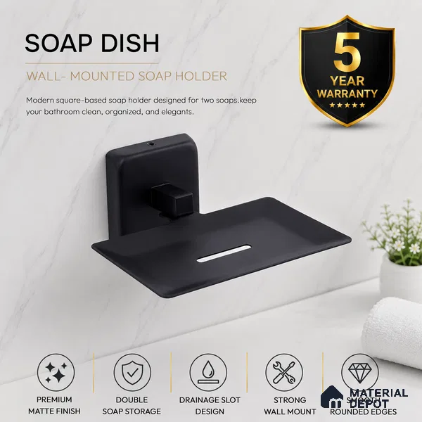 Soap Dish 9104-SD Robiee Black Matt Finish SS 304 | 5 Years Warranty