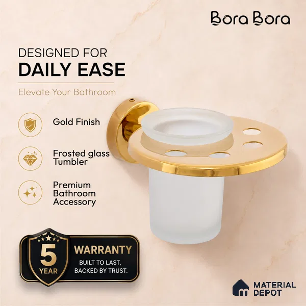 Tumbler Holder 9307-TH Toucan Gold Finish SS 304 | 5 Years Warranty