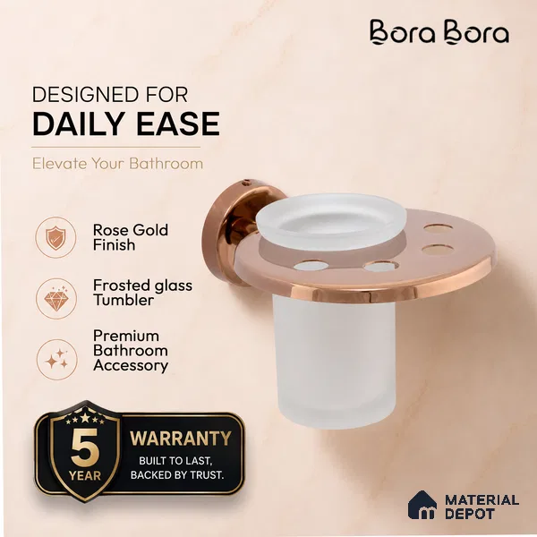 Tumbler Holder 9307-TH Toucan Rose Gold Finish SS 304 | 5 Years Warranty