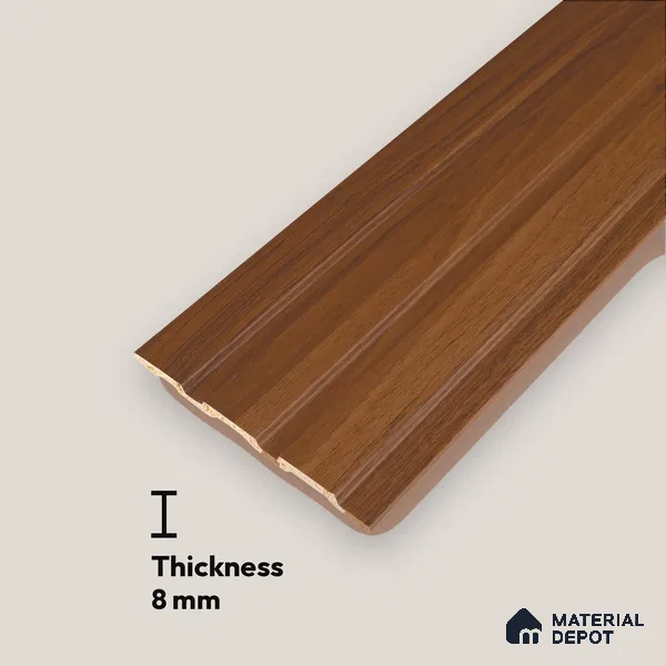 Wooden Look PN 07060 9.5 ft x 4.6 inch Charcoal Panel - 8 mm | Suitable for Feature Wall, TV Unit & Living Room | Width is Subjected to 5% Variation
