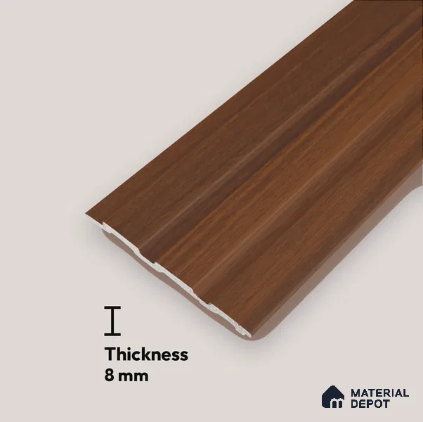 Wooden Look PN 07062 9.5 ft x 4.6 inch Charcoal Panel - 8 mm | Suitable for Feature Wall, TV Unit & Living Room | Width is Subjected to 5% Variation