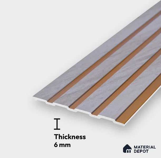 Cloud Grey Stone Look PN 07121 9.5 ft x 6 inch Charcoal Panel - 6 mm | Suitable for Feature Wall, TV Unit & Living Room | Width is Subjected to 5% Variation
