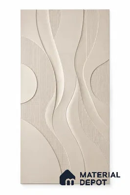 Ivory Flow Abstract Carved 9.13 ft x 7 ft CNC Made HDHMR Panel - 25 mm