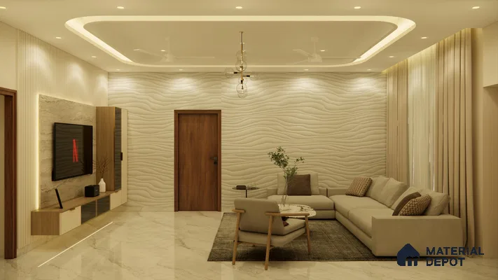 Jadhav Waves 8.6 ft x 18.5 ft CNC Made HDHMR Panels - 25 mm