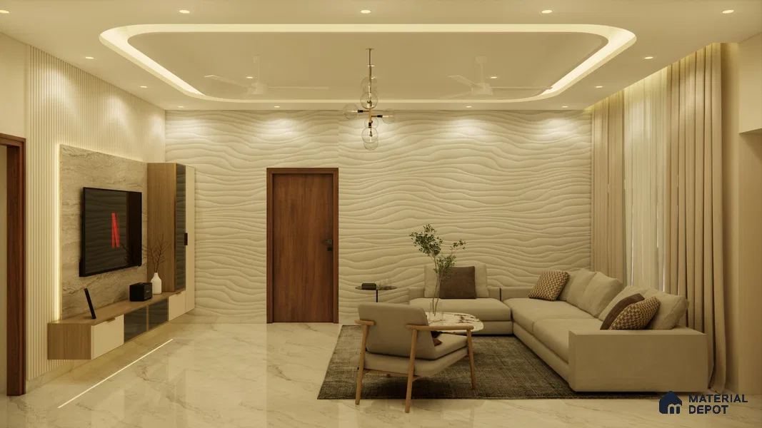 Jadhav Waves 8.6 ft x 18.5 ft CNC Made HDHMR Panels - 25 mm