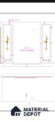 Lotus Bloom 10 ft x 7 ft CNC Made HDHMR Panel - 25 mm